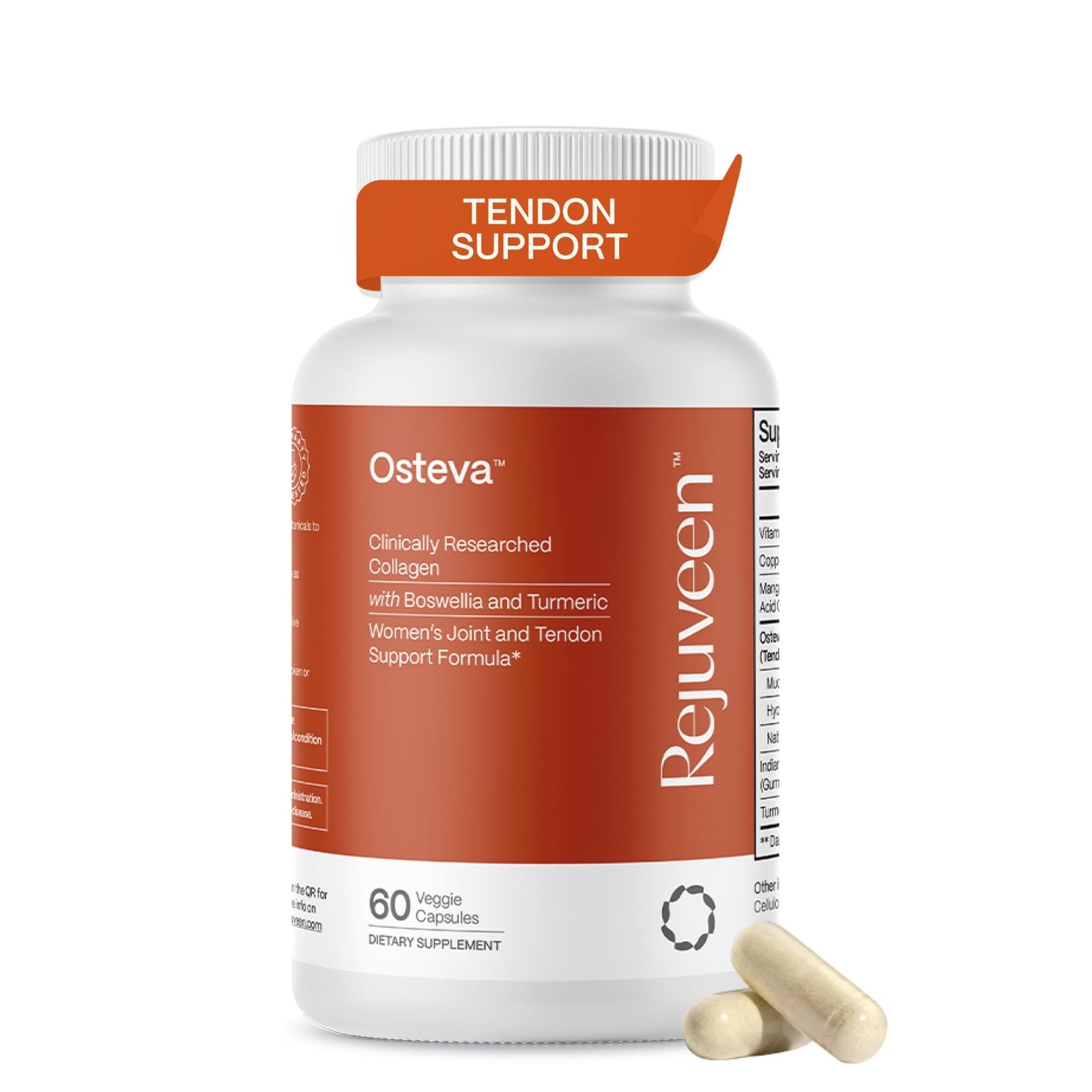 Rejuveen Osteva Joint Support Supplement for Women | High Potency Collagen, Turmeric, Boswellia | for Flexible Cartilage & Tendons, Resilient Knees & Hip, Improved Mobility | Non-GMO, 60 Ct - Maple Wellness Supplements