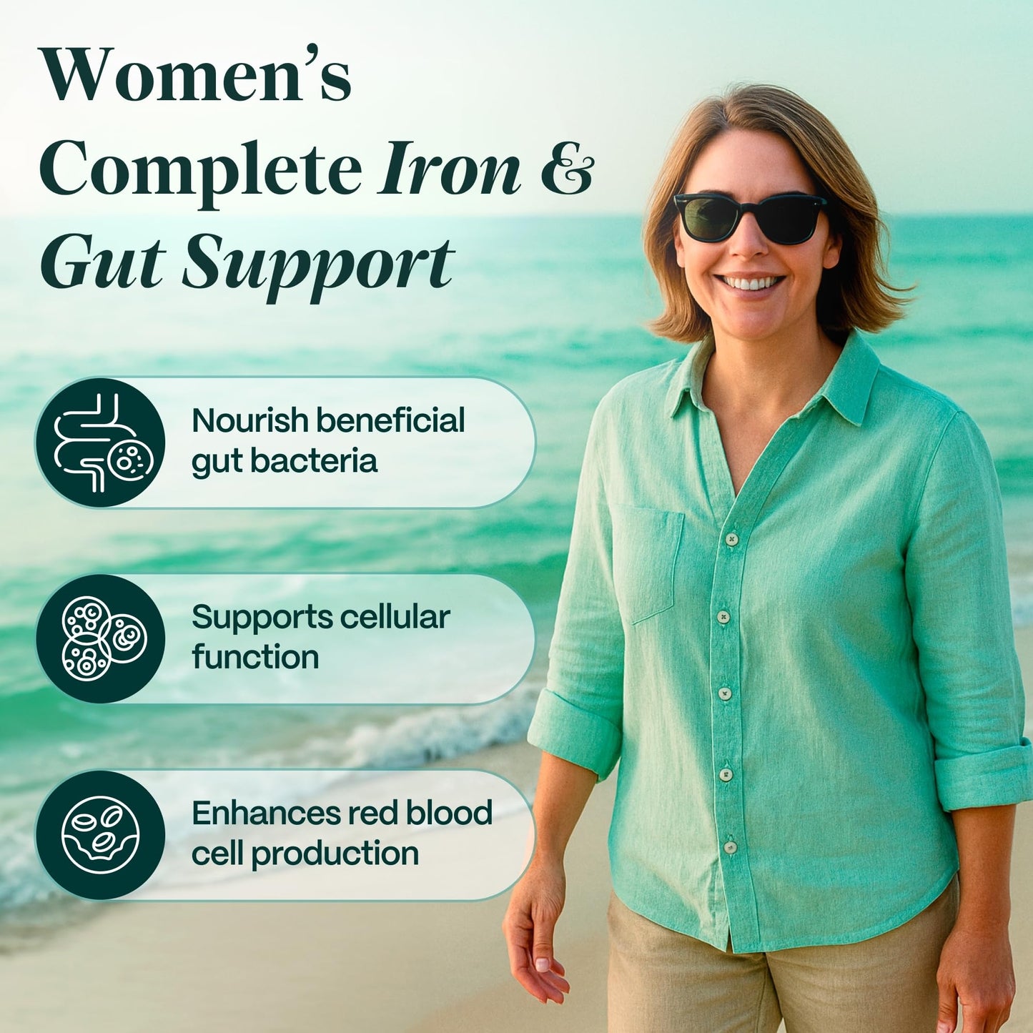 Rejuveen Previtalean | Prebiotic Fiber Supplement for Women | Supports Gut Health & Red Blood Cell Production | Contains Highly Bioavailable Iron - Maple Wellness Supplements