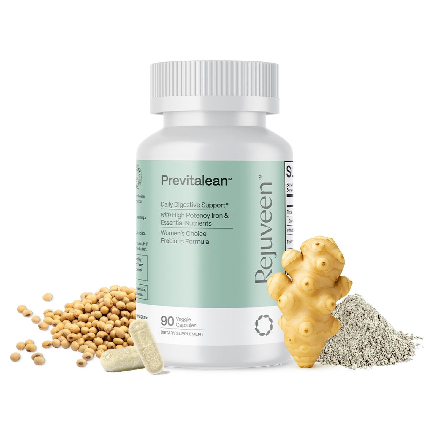 Rejuveen Previtalean | Prebiotic Fiber Supplement for Women | Supports Gut Health & Red Blood Cell Production | Contains Highly Bioavailable Iron - Maple Wellness Supplements