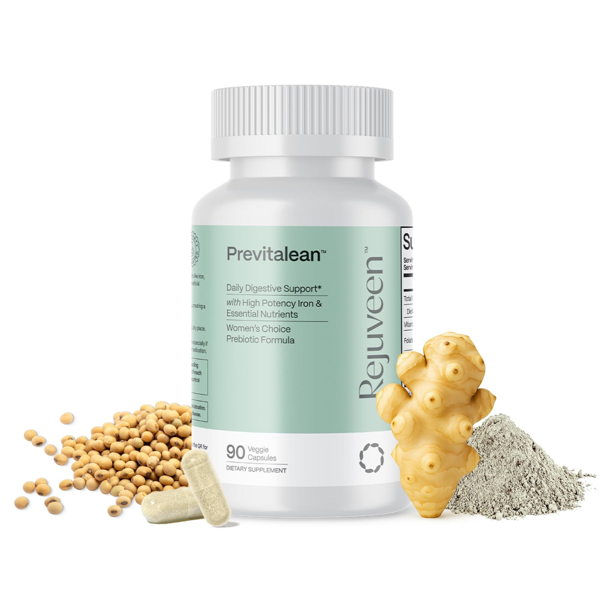Rejuveen Previtalean | Prebiotic Fiber Supplement for Women | Supports Gut Health & Red Blood Cell Production | Contains Highly Bioavailable Iron - Maple Wellness Supplements