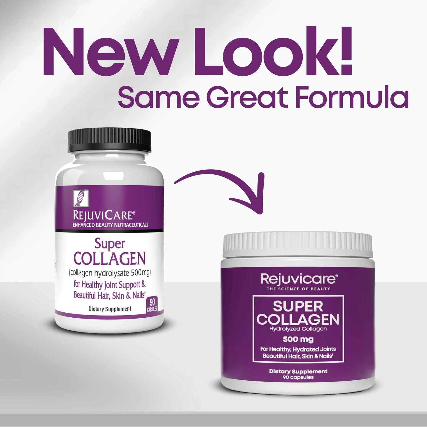 Rejuvicare Super Collagen Capsules for Beauty, Healthy Joints, Hair, Skin, & Nails, 90 Servings, Multi, (N8745) - Maple Wellness Supplements