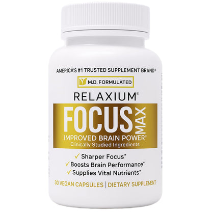 Relaxium FocusMax, Brain & Focus Health Supplement, Mental Clarity Support, Proven Concentration, Focus, Memory, - Maple Wellness Supplements