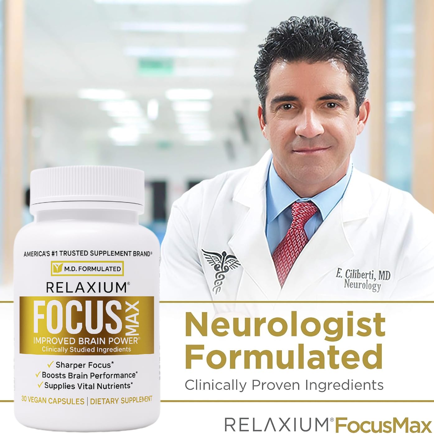 Relaxium FocusMax, Brain & Focus Health Supplement, Mental Clarity Support, Proven Concentration, Focus, Memory, - Maple Wellness Supplements