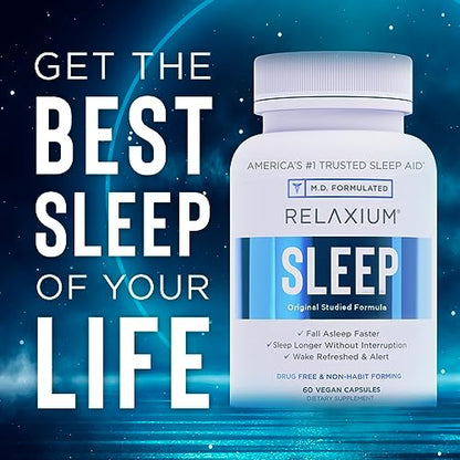 Relaxium Sleep Aid, 30-Day Supply, Dietary Supplement, Better Sleep, Magnesium - Maple Wellness Supplements