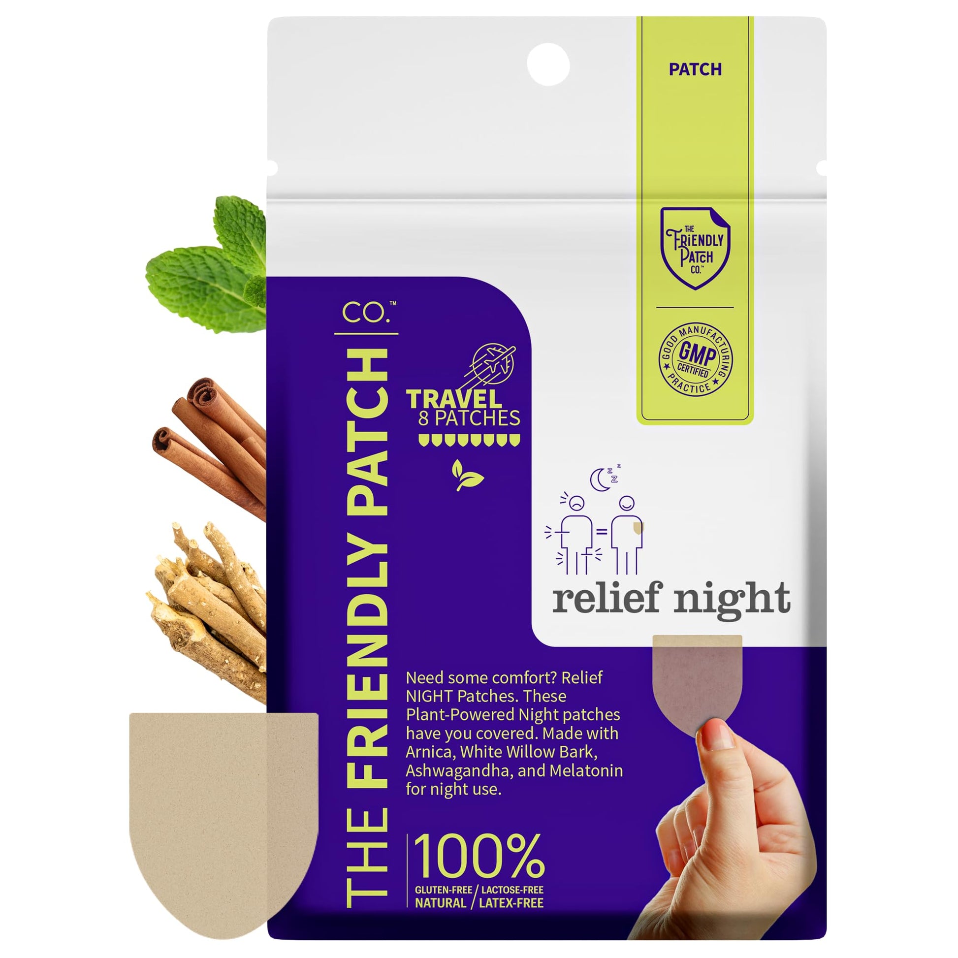 Relief Day & Night Patch Bundle - Arnica, White Willow Bark, Melatonin, Ashwagandha, Saffron & Peppermint for Soreness, Discomfort & Sleep Support for Women and Men - 16 Plant-Powered Patches - Maple Wellness Supplements