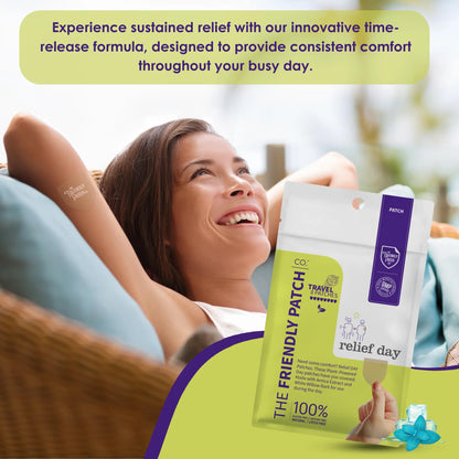 Relief Day Patch - Arnica, White Willow Bark, Saffron & Peppermint for Soreness and discomfort for Women and Men - Maple Wellness Supplements