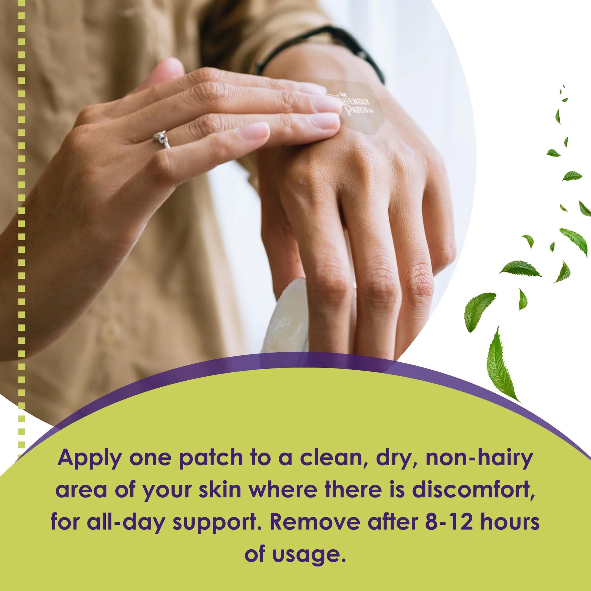Relief Day Patch - Arnica, White Willow Bark, Saffron & Peppermint for Soreness and discomfort for Women and Men - Maple Wellness Supplements