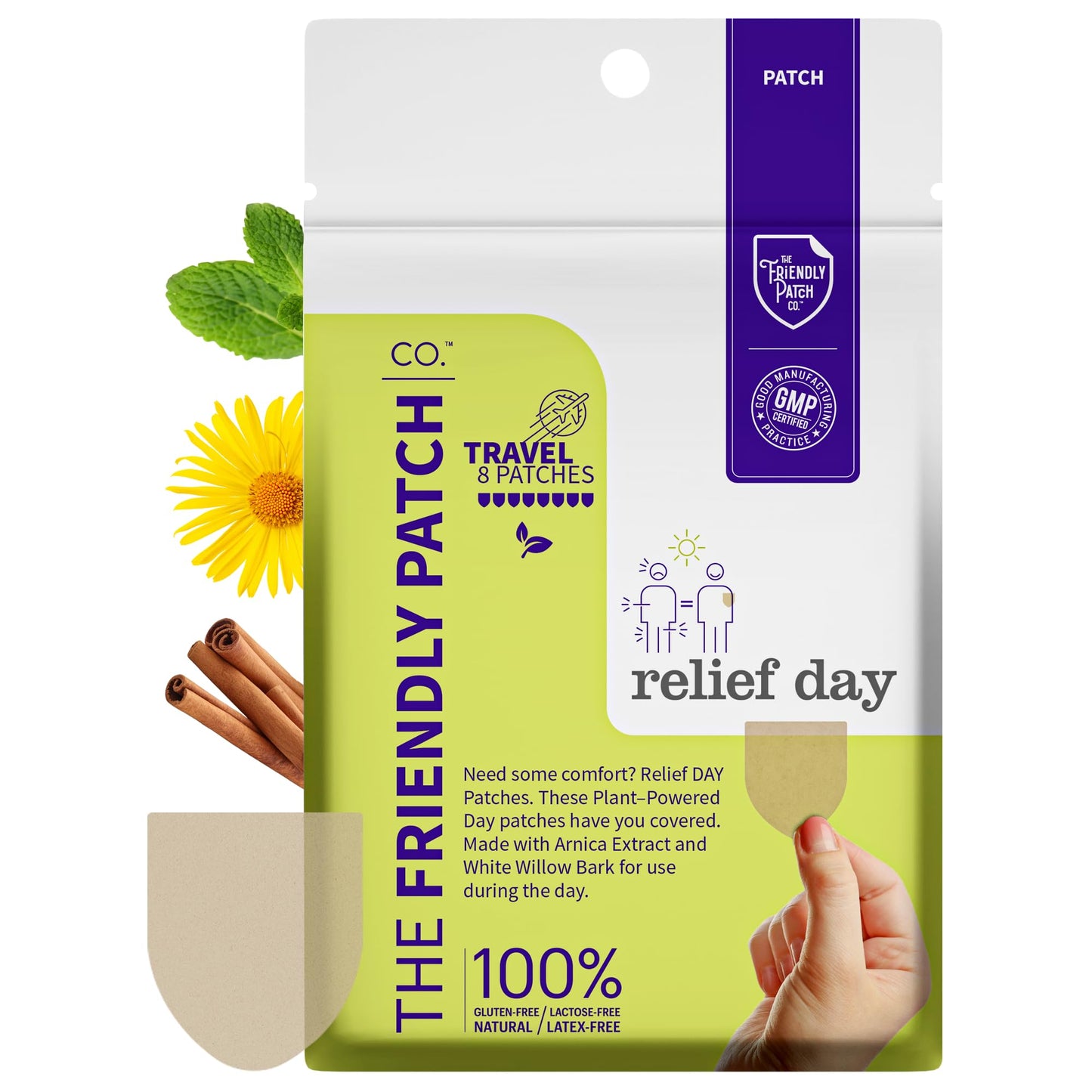 Relief Day & Rise & Shine Patch Bundle - Arnica, White Willow Bark, Tongkat Ali, Horny Goat Weed, Saffron & Peppermint for Soreness, Strength, and Performance Support - 16 Plant-Powered Patches for Me - Maple Wellness Supplements