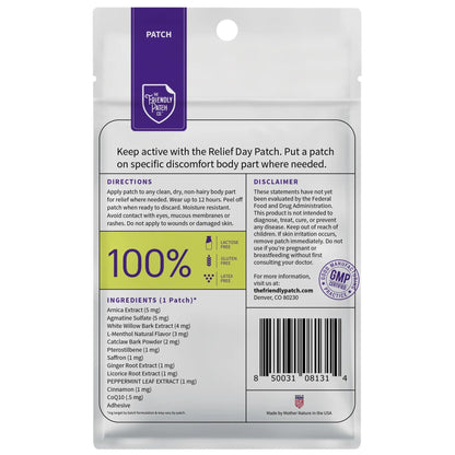 Relief Day & Rise & Shine Patch Bundle - Arnica, White Willow Bark, Tongkat Ali, Horny Goat Weed, Saffron & Peppermint for Soreness, Strength, and Performance Support - 16 Plant-Powered Patches for Me - Maple Wellness Supplements