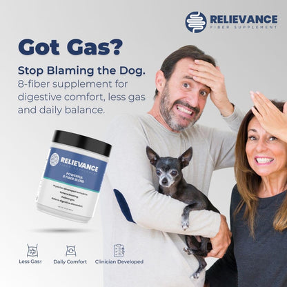 Relievance Fiber Supplement Two-Pack, Clean Formula - Bloating & Gas Relief Fiber Supplement – 8-Fiber Blend for Digestive Health, Doctor Developed, - Maple Wellness Supplements
