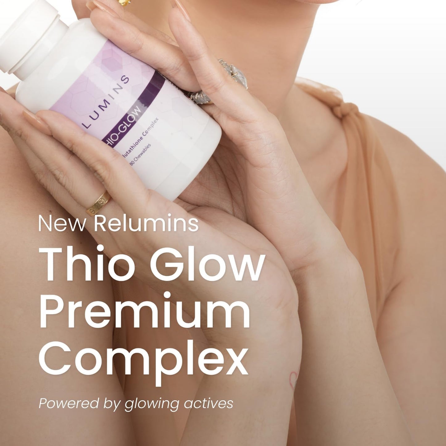 Relumins Thio-Glow Chewable Sublingual Glutathione Complex with Biotin, VIT C & E, Plus Grapeseed Polyphenols – 330mg Gluta Per Serving – 4X Effective, Ultimate Wellness Gift for Moms x 3 Bots - Maple Wellness Supplements