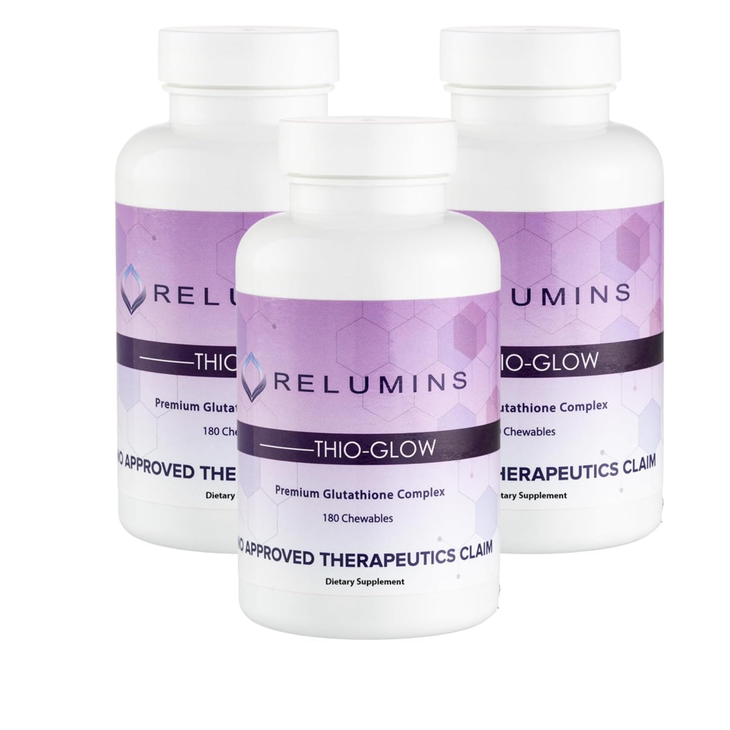 Relumins Thio-Glow Chewable Sublingual Glutathione Complex with Biotin, VIT C & E, Plus Grapeseed Polyphenols – 330mg Gluta Per Serving – 4X Effective, Ultimate Wellness Gift for Moms x 3 Bots - Maple Wellness Supplements