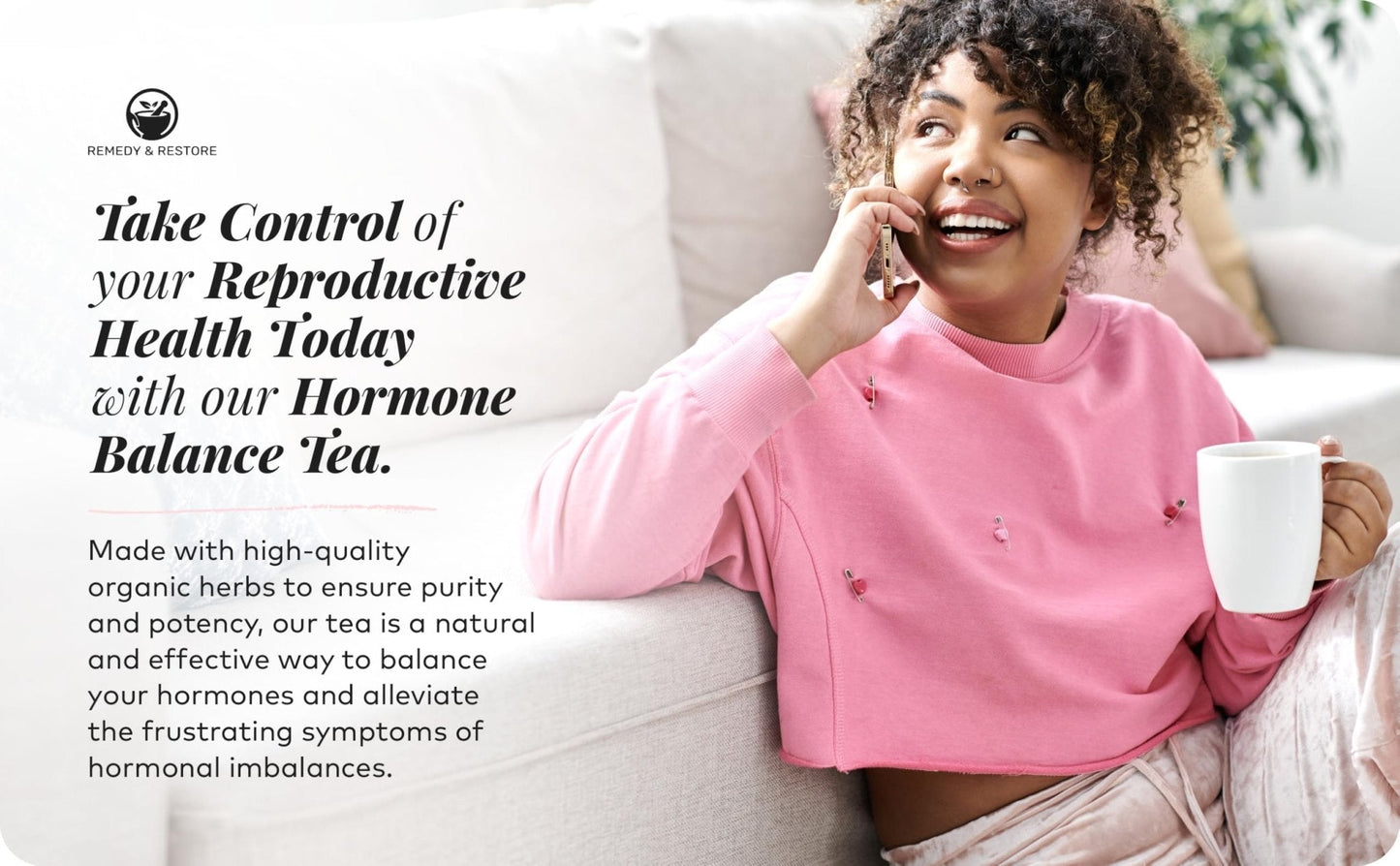 Remedy & Restore Herbal Tea for Hormone Balance - Natural Menstrual Cycle Support, Spearmint Flavor, Loose Leaves, 1 Count - Maple Wellness Supplements