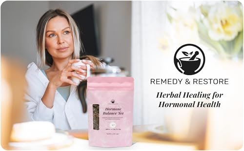 Remedy & Restore Herbal Tea for Hormone Balance - Natural Menstrual Cycle Support, Spearmint Flavor, Loose Leaves, 1 Count - Maple Wellness Supplements