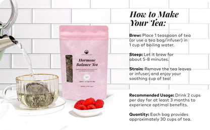 Remedy & Restore Herbal Tea for Hormone Balance - Natural Menstrual Cycle Support, Spearmint Flavor, Loose Leaves, 1 Count - Maple Wellness Supplements