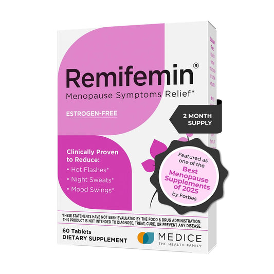 Remifemin Menopause Symptoms Relief - Clinically Proven Ingredients - Menopause Supplements - Black Cohosh - Estrogen-Free - Made in Germany - 60 Tablets - Maple Wellness Supplements