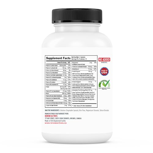 Renew Actives Women's Multi-Vitamin & Antioxidant: Daily Health Supplement for Woman - Maple Wellness Supplements
