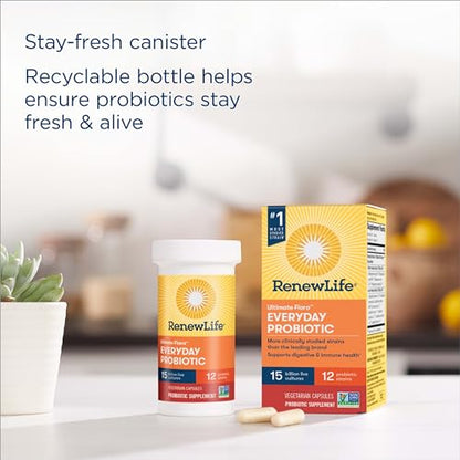 Renew Life Everyday Probiotic Capsules, Daily Supplement Supports Urinary, Digestive - Maple Wellness Supplements