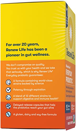 Renew Life Everyday Probiotic Capsules, Daily Supplement Supports Urinary, Digestive - Maple Wellness Supplements