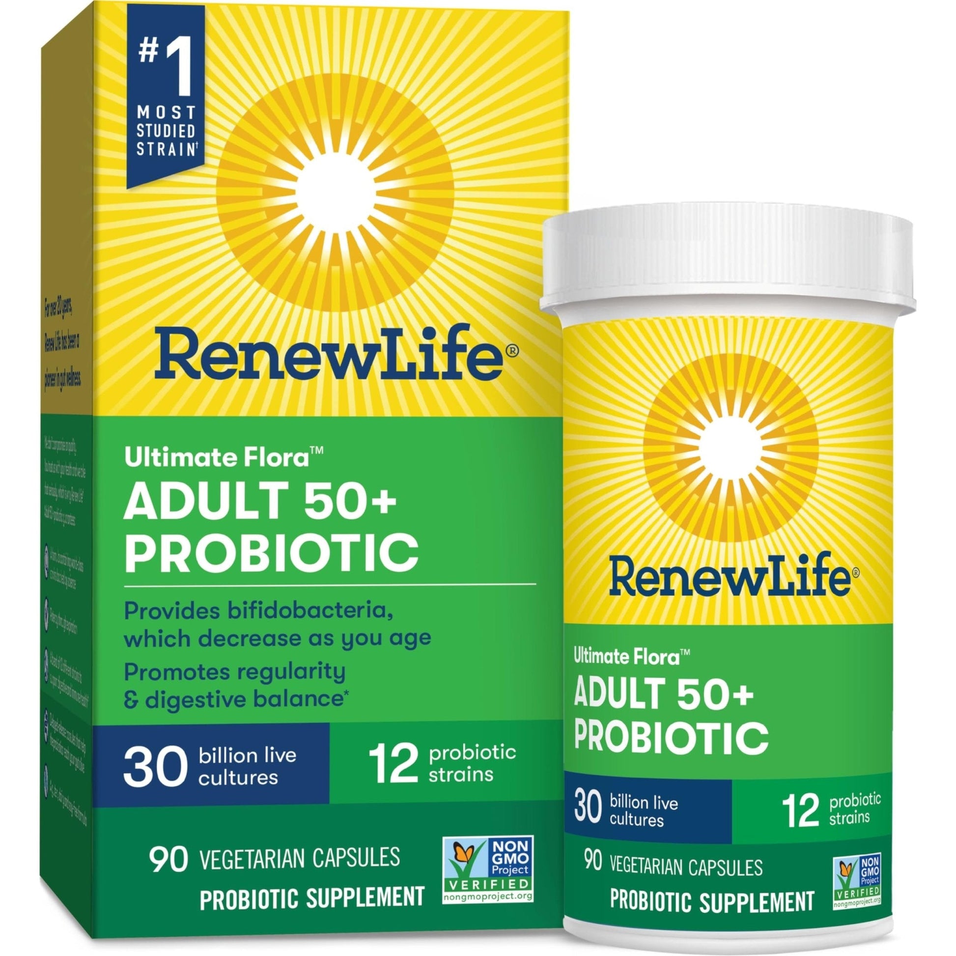 Renew Life Probiotic Adult 50 Plus Probiotic Capsules, Daily Supplement Supports Urinary - Maple Wellness Supplements