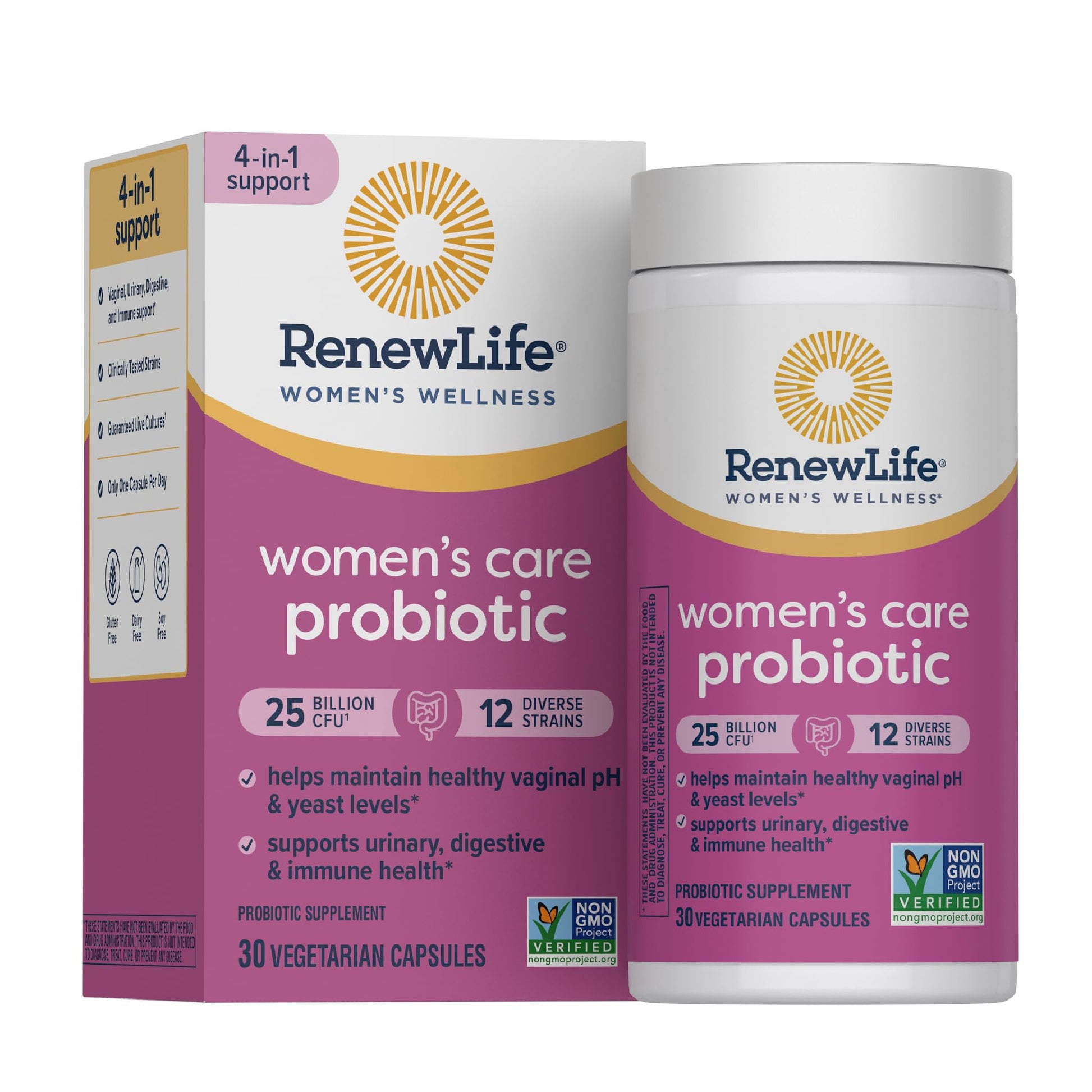 Renew Life Probiotics for Women, 25 Billion CFU Guaranteed, Probiotic Supplement for Digestive, Vaginal & Immune Health, Shelf Stable - Maple Wellness Supplements