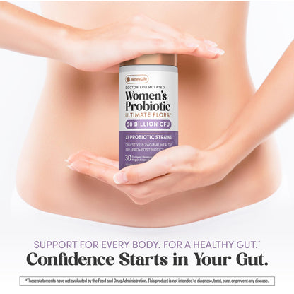 Renew Life Ultimate Flora Probiotics for Women | 50 Billion CFU | 30 Delayed Release Vegan Capsules | Digestive & Vaginal Health | Dairy, Soy and Gluten Free Supplement - Maple Wellness Supplements
