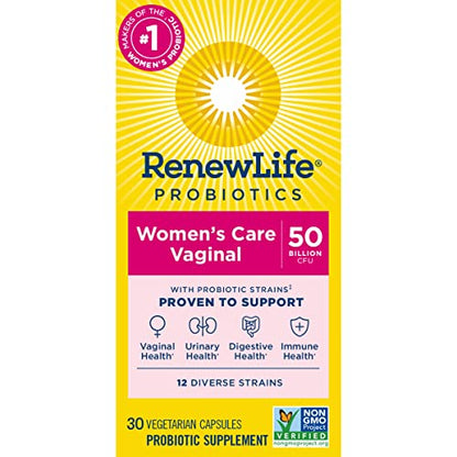 Renew Life Women's Probiotic Capsules, 50 Billion CFU Guaranteed, Supports pH Balance - Maple Wellness Supplements