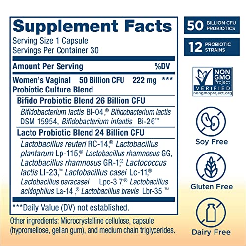 Renew Life Women's Probiotic Capsules, 50 Billion CFU Guaranteed, Supports pH Balance - Maple Wellness Supplements