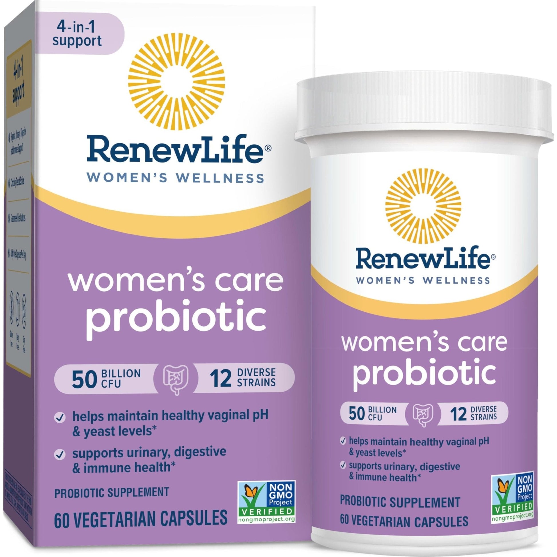 Renew Life Women's Probiotic Capsules, 50 Billion CFU Guaranteed, Supports Vaginal - Maple Wellness Supplements