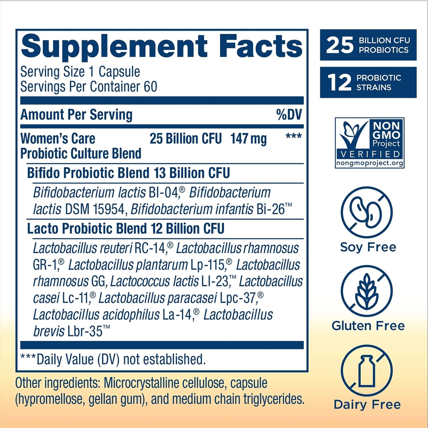 Renew Life Women's Probiotic Capsules, Supports pH Balance for Women, Vaginal, Urinary, Digestive and Immune Health, L. Rhamnosus GG, Dairy, Soy and Gluten-Free, 25 Billion CFU - 60 Ct - Maple Wellness Supplements
