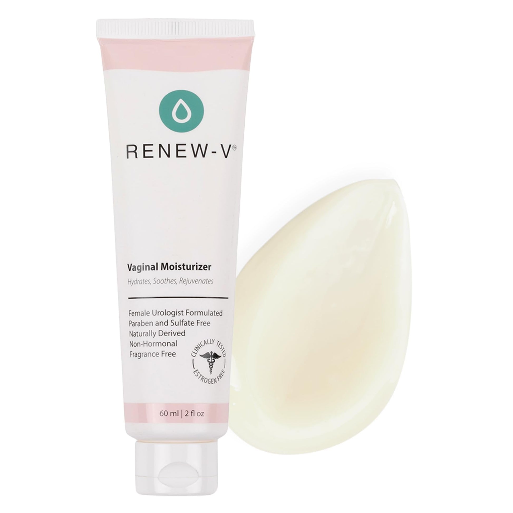 Renew-V Natural Vaginal Moisturizer For Dryness & Itching - Vulva Balm for Irritation Relief, Anti Itch & Women Menopause Support - Hormone Free, Unscented, Paraben-Free - Made in USA, 2 oz - Maple Wellness Supplements
