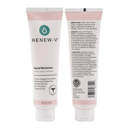 Renew-V Natural Vaginal Moisturizer For Dryness & Itching - Vulva Balm for Irritation Relief, Anti Itch & Women Menopause Support - Hormone Free, Unscented, Paraben-Free - Made in USA, 2 oz - Maple Wellness Supplements