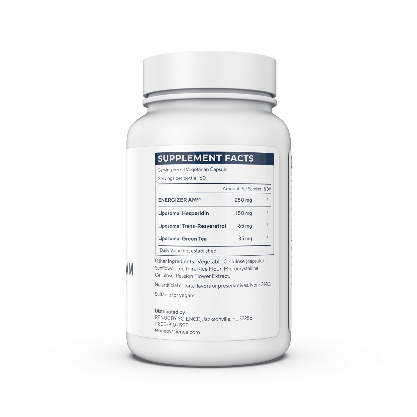 Renue By Science Energizer AM | Liposomal Resveratrol Hesperidin & Green Tea Supplement | 60 Capsules with Trans Resveratrol (65mg) Hesperidin (150mg) Green Tea Extract (35mg) - Non-GMO | Made in USA - Maple Wellness Supplements