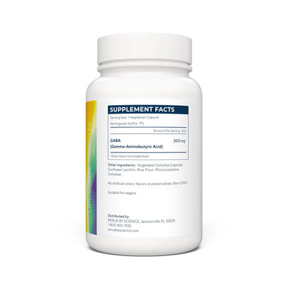 Renue By Science GABA | High Strength Liposomal GABA Supplements | 90 GABA Capsules - 300mg Gamma-Aminobutyric Acid per Serving | Non-GMO | Made in The USA Third-Party Tested - Maple Wellness Supplements