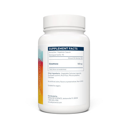 Renue By Science Glutathione | High Strength Supplement | 90 Liposomal Capsules - 130mg Glutathione per Serving | | Non-GMO | Made in The USA & Third-Party Tested - Maple Wellness Supplements