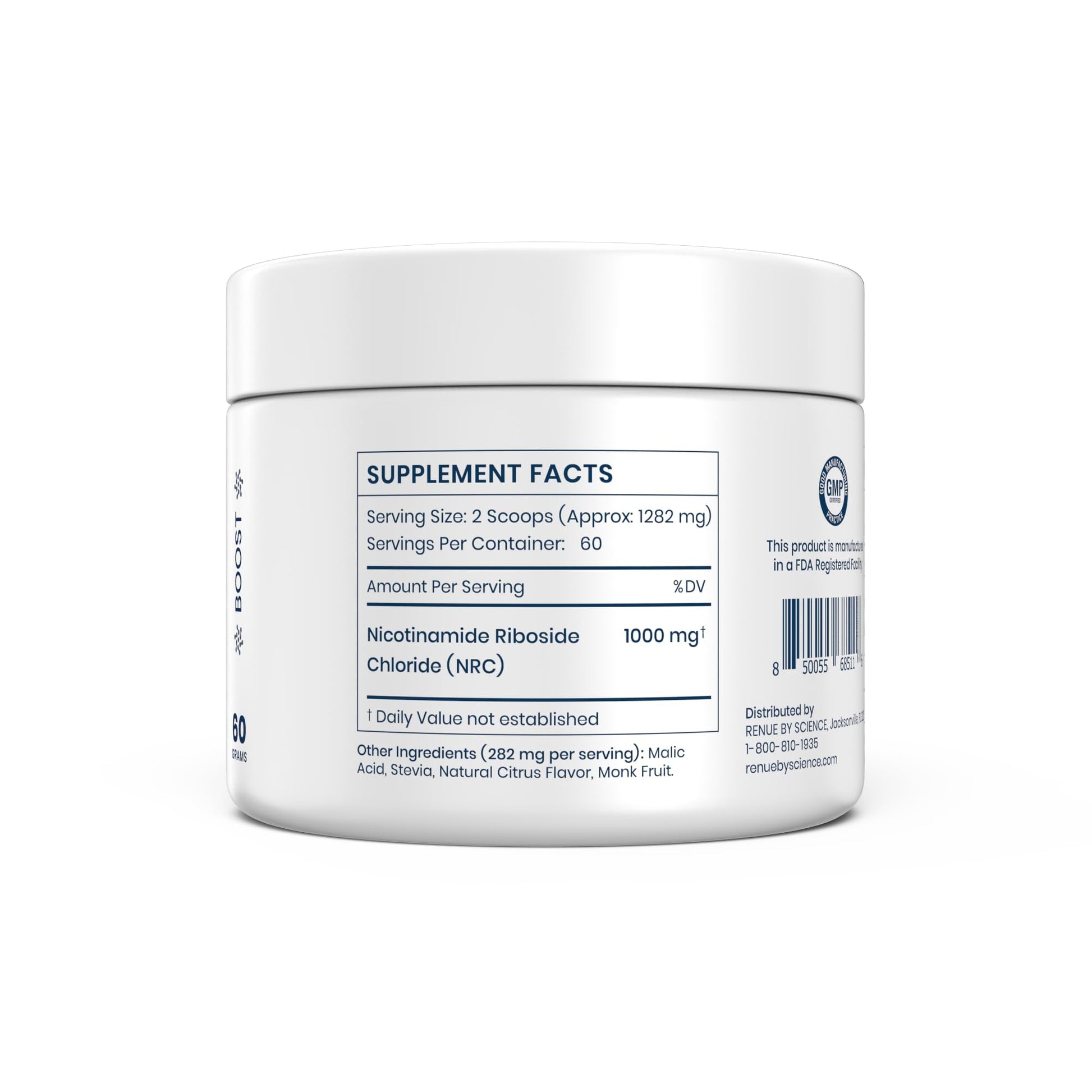 Renue By Science Nicotinamide Riboside | 1000mg Nicotinamide Powder - High Strength NR NAD Powder Sublingual Citrus Burst Flavor | Manufactured in The USA & Third-Party Tested | 60 Servings - Maple Wellness Supplements