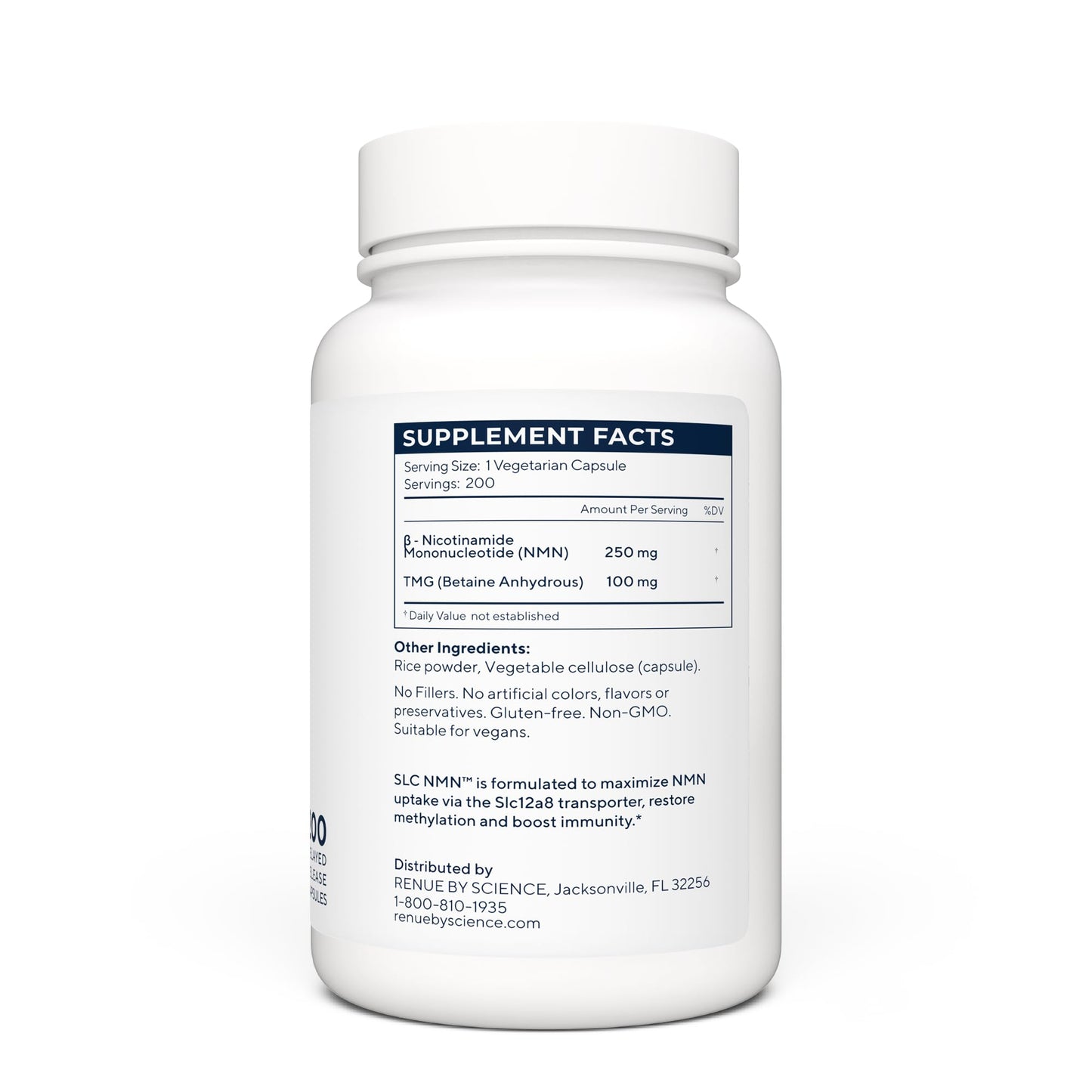 Renue By Science NMN Supplement | 200 SLC Enteric Capsules - 250mg Nicotinamide Mononucleotide per Serving | Delayed Release for Increased Absorption | Manufactured in The USA - Maple Wellness Supplements