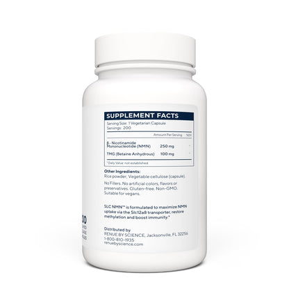 Renue By Science NMN Supplement | 200 SLC Enteric Capsules - 250mg Nicotinamide Mononucleotide per Serving | Delayed Release for Increased Absorption | Manufactured in The USA - Maple Wellness Supplements