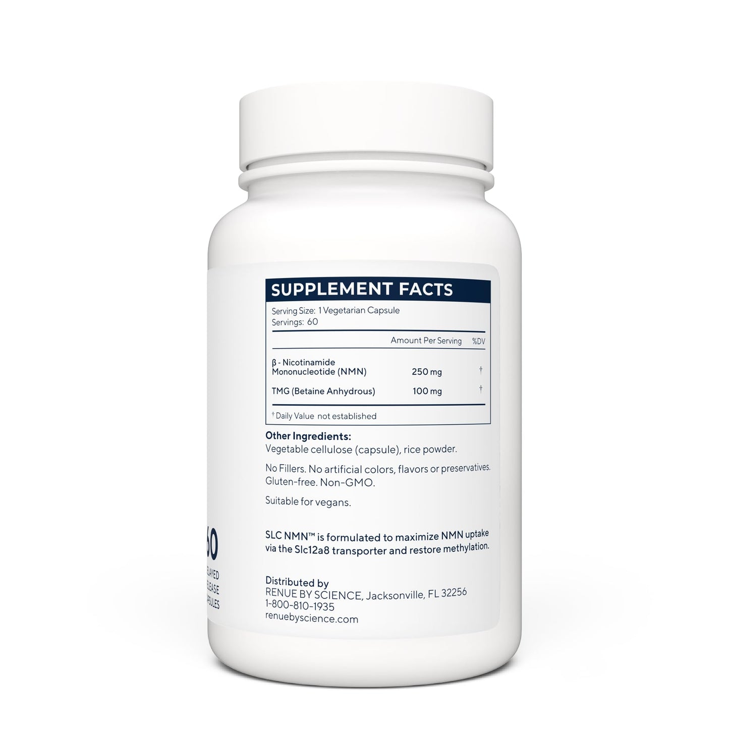 Renue By Science NMN Supplement | 60 SLC Enteric Capsules - 250mg Nicotinamide Mononucleotide per Serving | Delayed Release for Increased Absorption | Manufactured in The USA - Maple Wellness Supplements