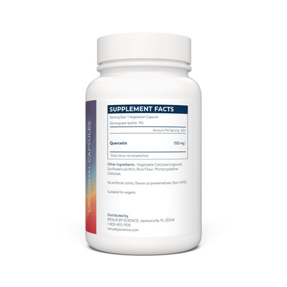 Renue By Science Quercetin | High Strength Liposomal Quercetin Supplements | 90 Quercitin Capsules - 150mg Quercetin per Serving | Non-GMO | Made in The USA & Third-Party Tested - Maple Wellness Supplements
