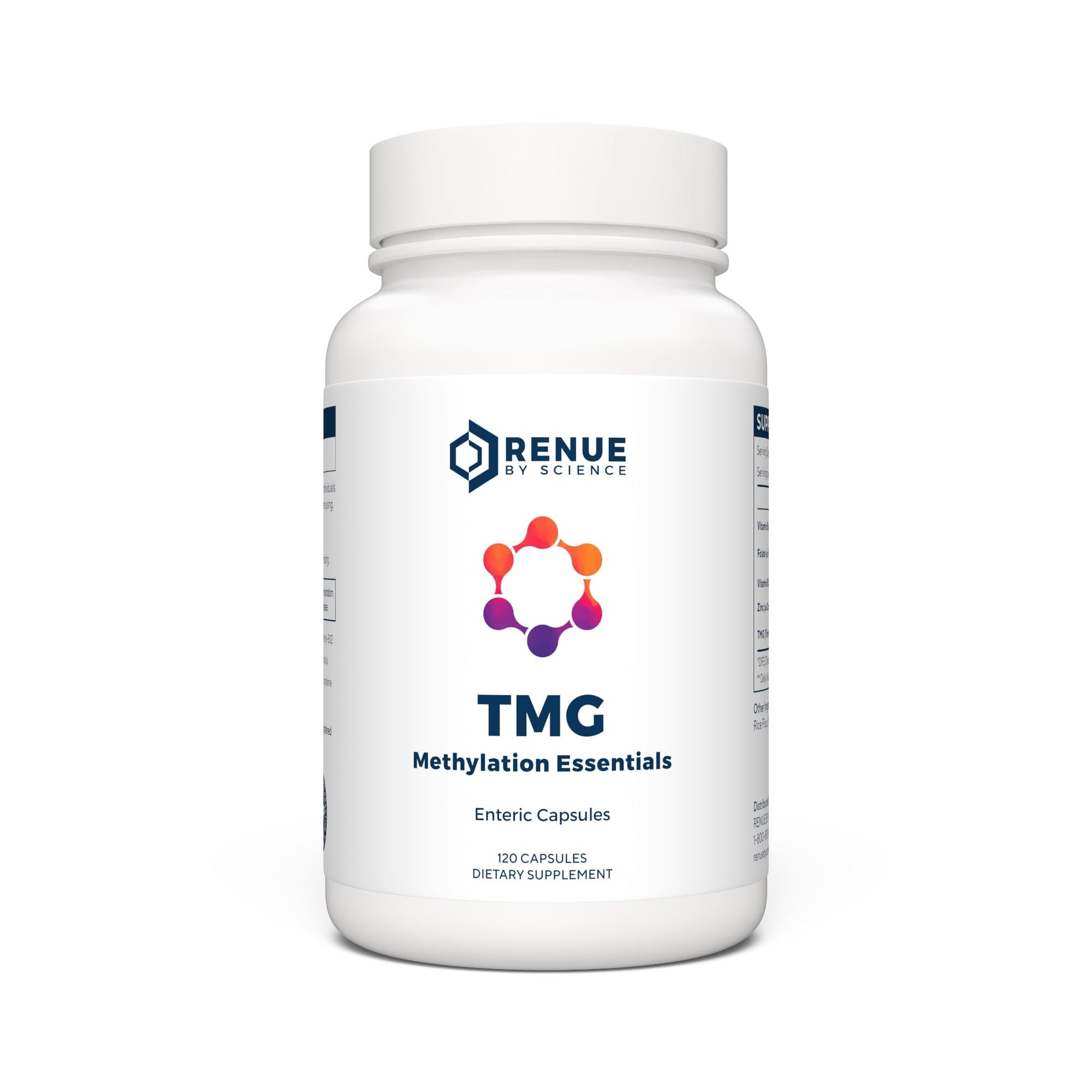 Renue By Science TMG | High Strength TMG Supplements | 120 Trimethylglycine Capsules - 900mg TMG per Serving with Vitamin B12 Vitamin B6 Folate & Zinc | Made in The USA & Third-Party Tested - Maple Wellness Supplements