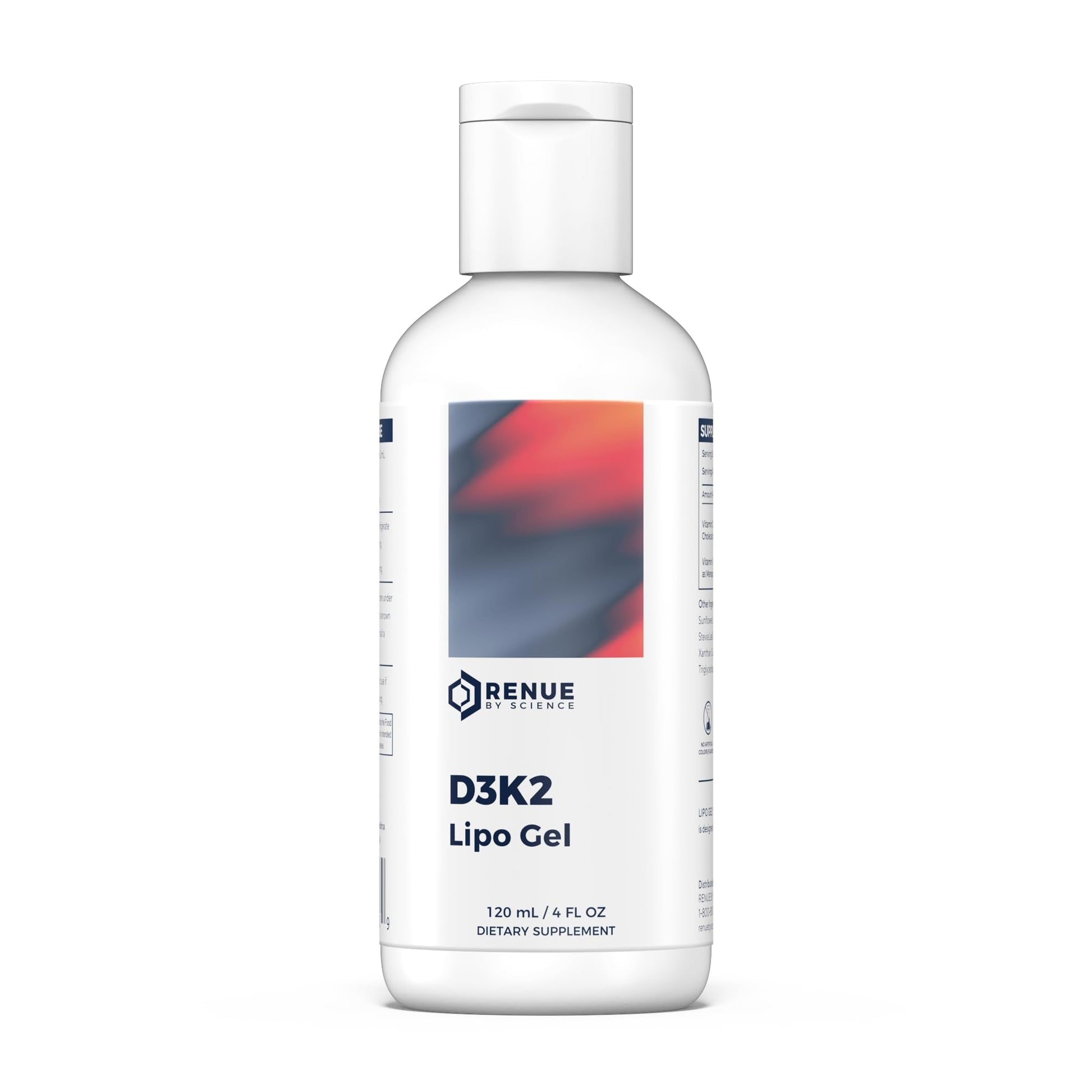 Renue By Science Vitamin D3 K2 Gel | High Strength Liposomal D3 K2 Supplement | 120ml Vitamin D K2 Gel - 2500IU Vitamin D3 & 200mcg Vitamin K2 per Serving | Non-GMO & Allergen Free | Made in The USA - Maple Wellness Supplements