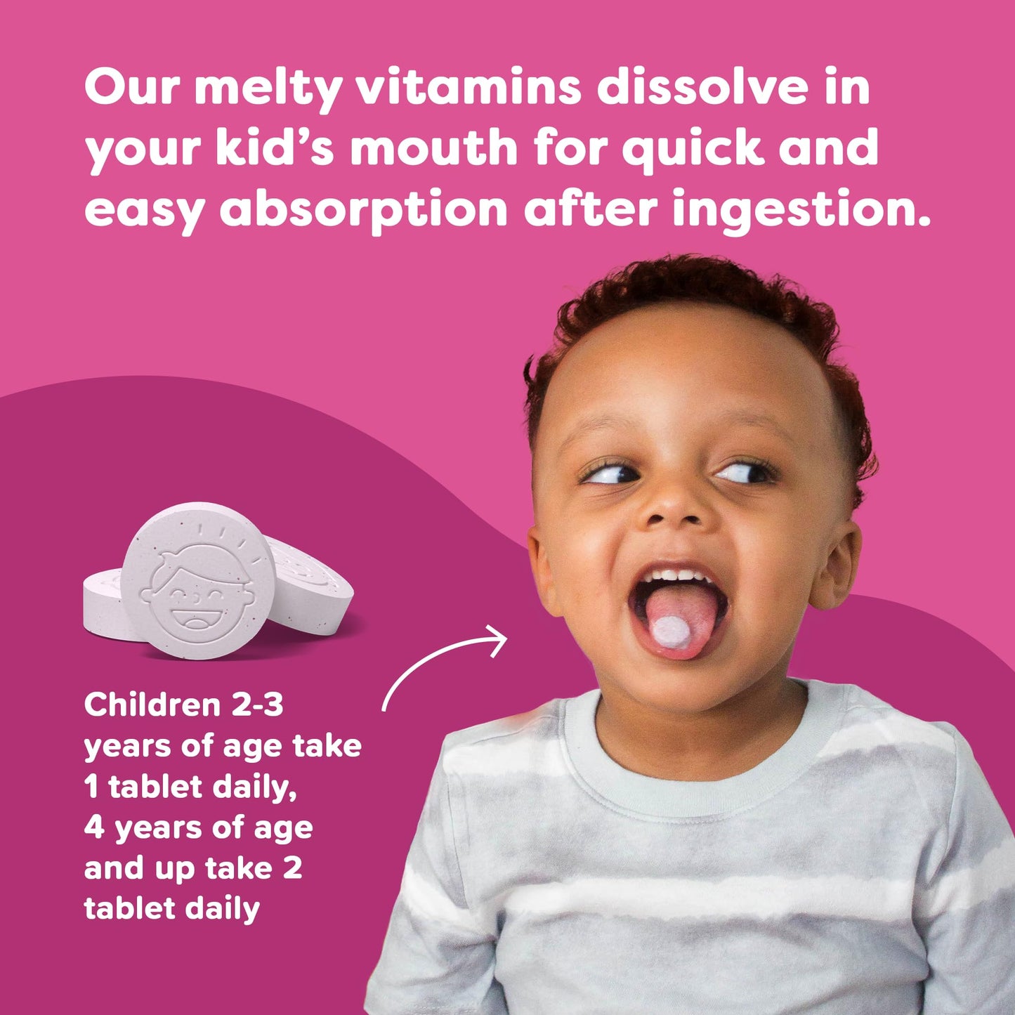 Renzo's Captain Calm Kids Magnesium Supplement with L-Theanine, Dissolvable Kids Vitamins for Relaxation and Mood Support, Sugar-Free Melty Tabs, - Maple Wellness Supplements