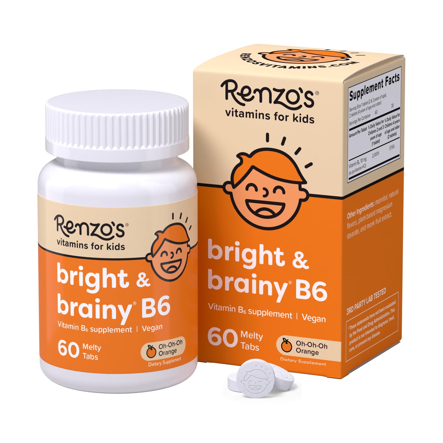 Renzo's Vitamins Adventurous Kid Bundle - Picky Eater Kids Multivitamin, Vitamin D3 for Kids, and Bright & Brainy Vitamin B6 - Maple Wellness Supplements