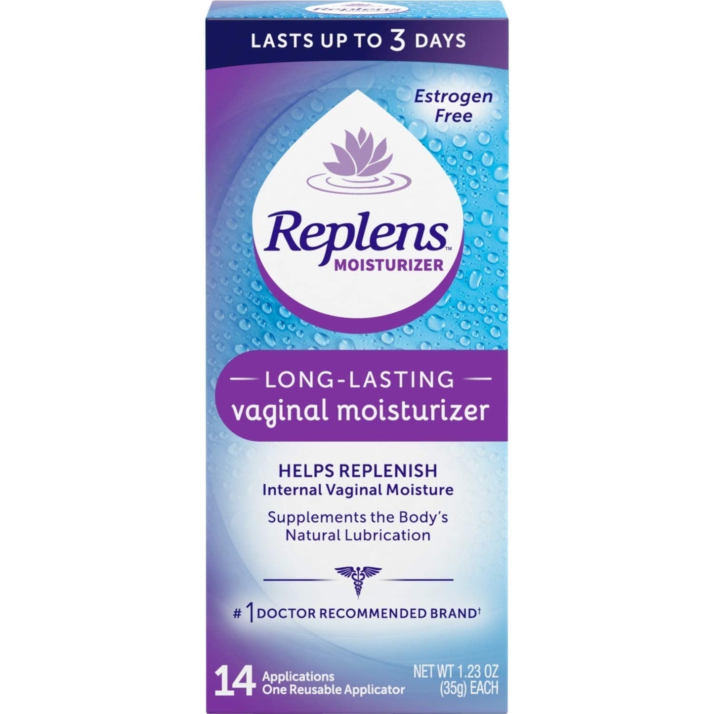 Replens Replens Long Lasting Vaginal Moisturizer, 14 Applications 1.23 oz (Pack of 2) - Maple Wellness Supplements