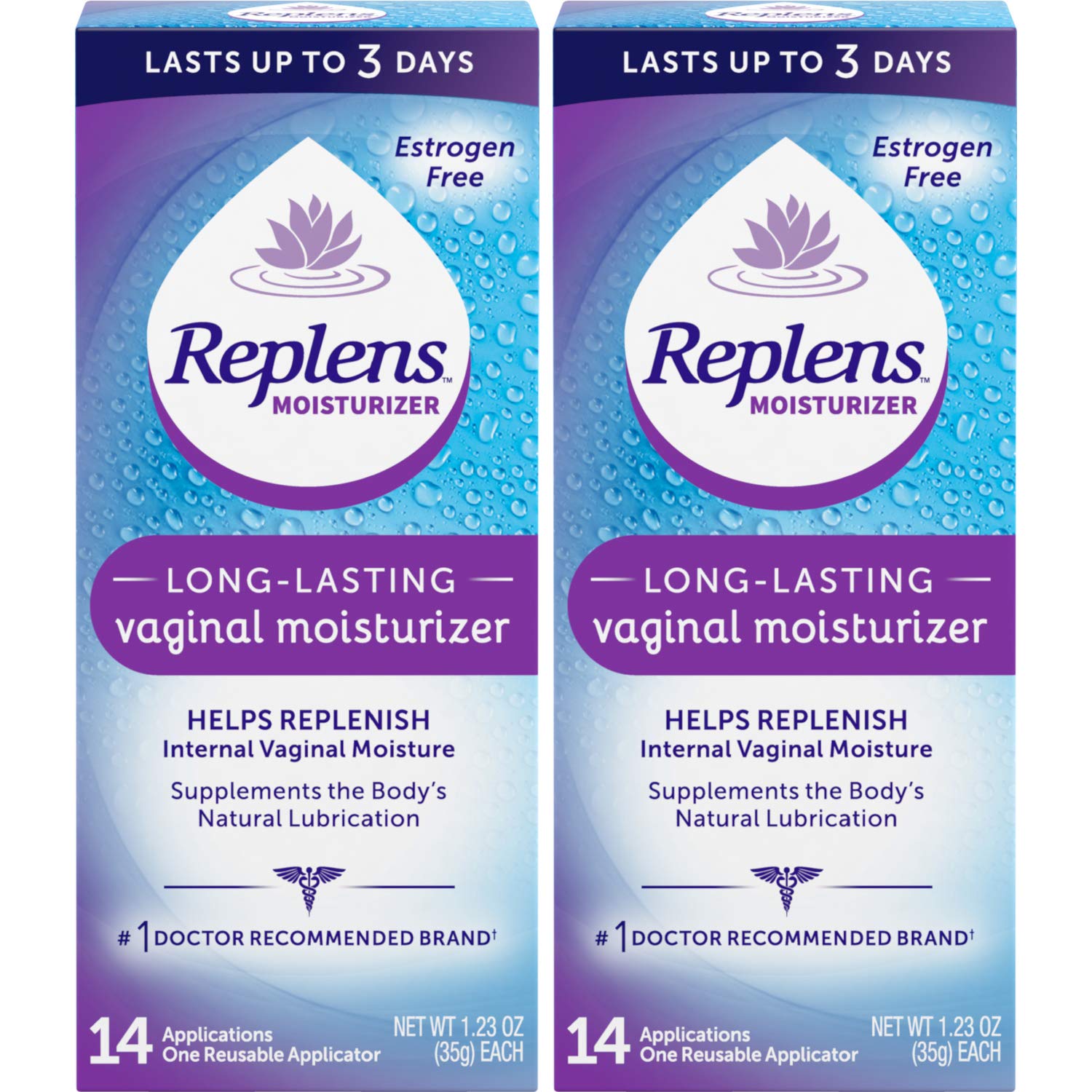Replens Replens Long Lasting Vaginal Moisturizer, 14 Applications 1.23 oz (Pack of 2) - Maple Wellness Supplements