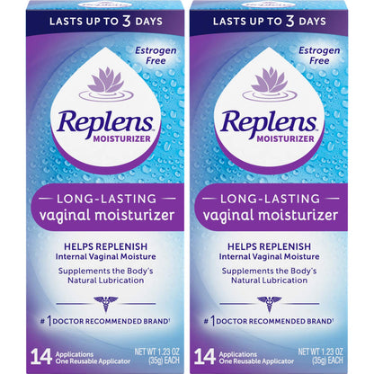 Replens Replens Long Lasting Vaginal Moisturizer, 14 Applications 1.23 oz (Pack of 2) - Maple Wellness Supplements