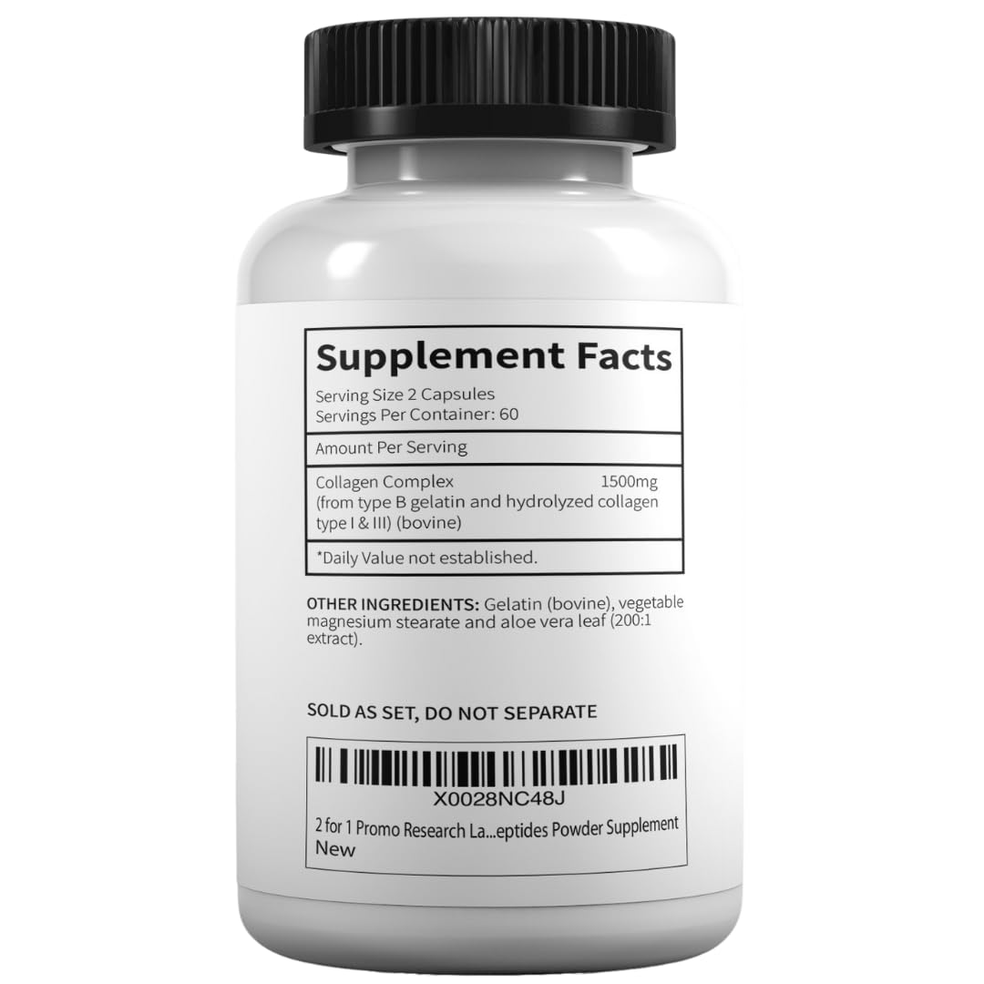 Research Labs 2 for 1 Promo 240 Collagen Pills - 6000 mg Per Day. Grass Fed Anti-Aging Support for Skin, Joints, Tendons, Bones, Hair and Nails. - Maple Wellness Supplements