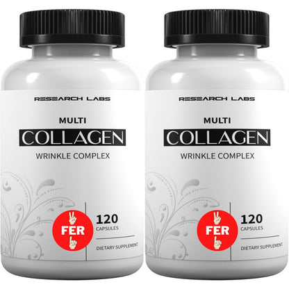 Research Labs 2 for 1 Promo 240 Collagen Pills - 6000 mg Per Day. Grass Fed Anti-Aging Support for Skin, Joints, Tendons, Bones, Hair and Nails. - Maple Wellness Supplements