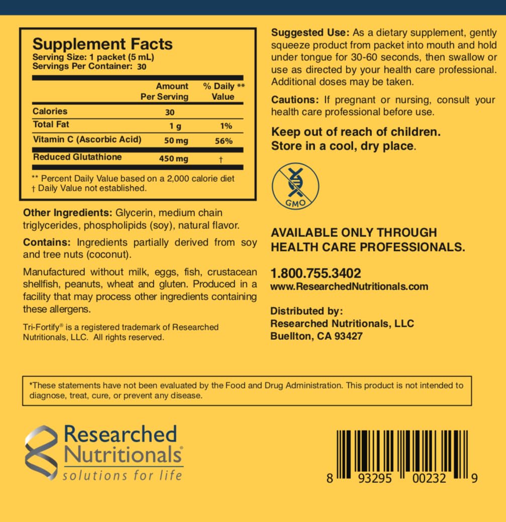 Researched Nutritionals Liposomal Glutathione (450mg) + Colostrum & Mushrooms Supplement for Immunity - Enhanced Immunity Duo - Tri-Fortify Watermelon + Transfer Factor Multi-Immune (2 Piece Set) - Maple Wellness Supplements